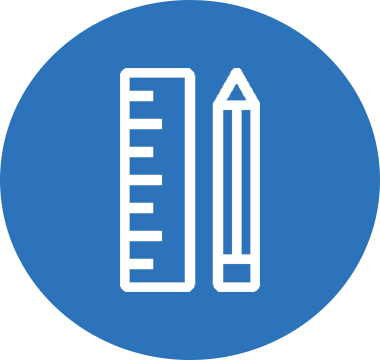 Icon image of a pencil and ruler