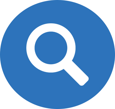 Icon image of a magnifying glass
